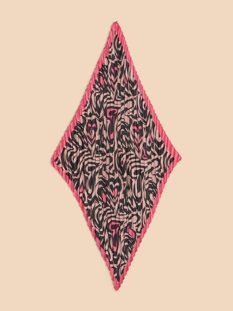 Swirly Heart  Square Scarf in BLK PR - FLAT BACK