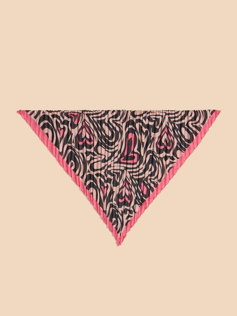 Swirly Heart  Square Scarf in BLK PR - FLAT FRONT