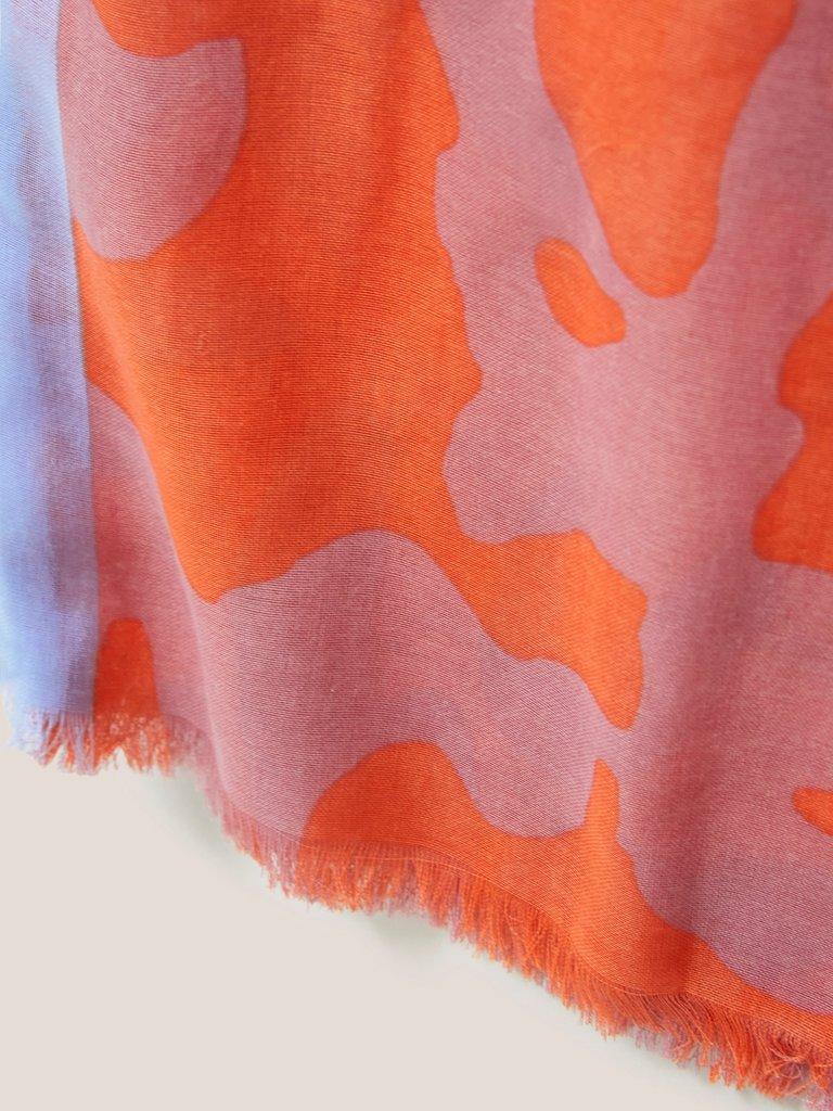Abstract Oversized Scarf in ORANGE MLT - FLAT DETAIL