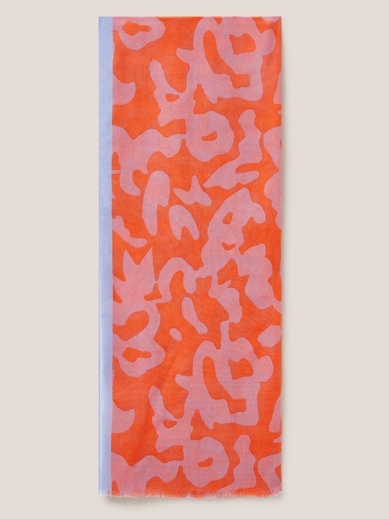 Abstract Oversized Scarf in ORANGE MLT - FLAT FRONT