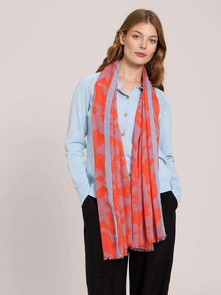 Abstract Oversized Scarf in ORANGE MLT - LIFESTYLE