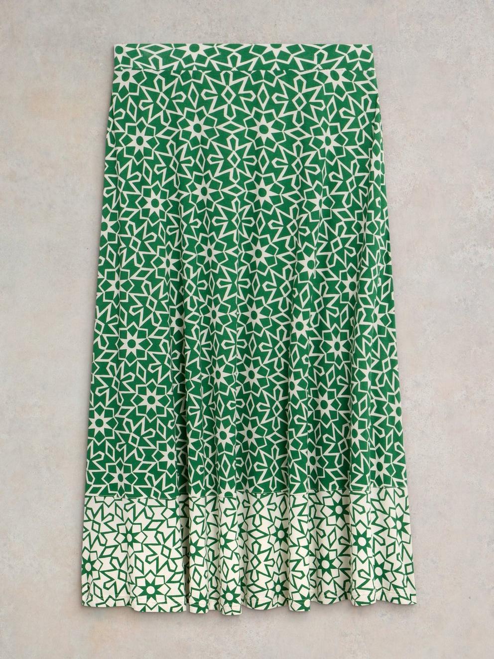 Jada Eco Vero Skirt in GREEN PR - FLAT BACK