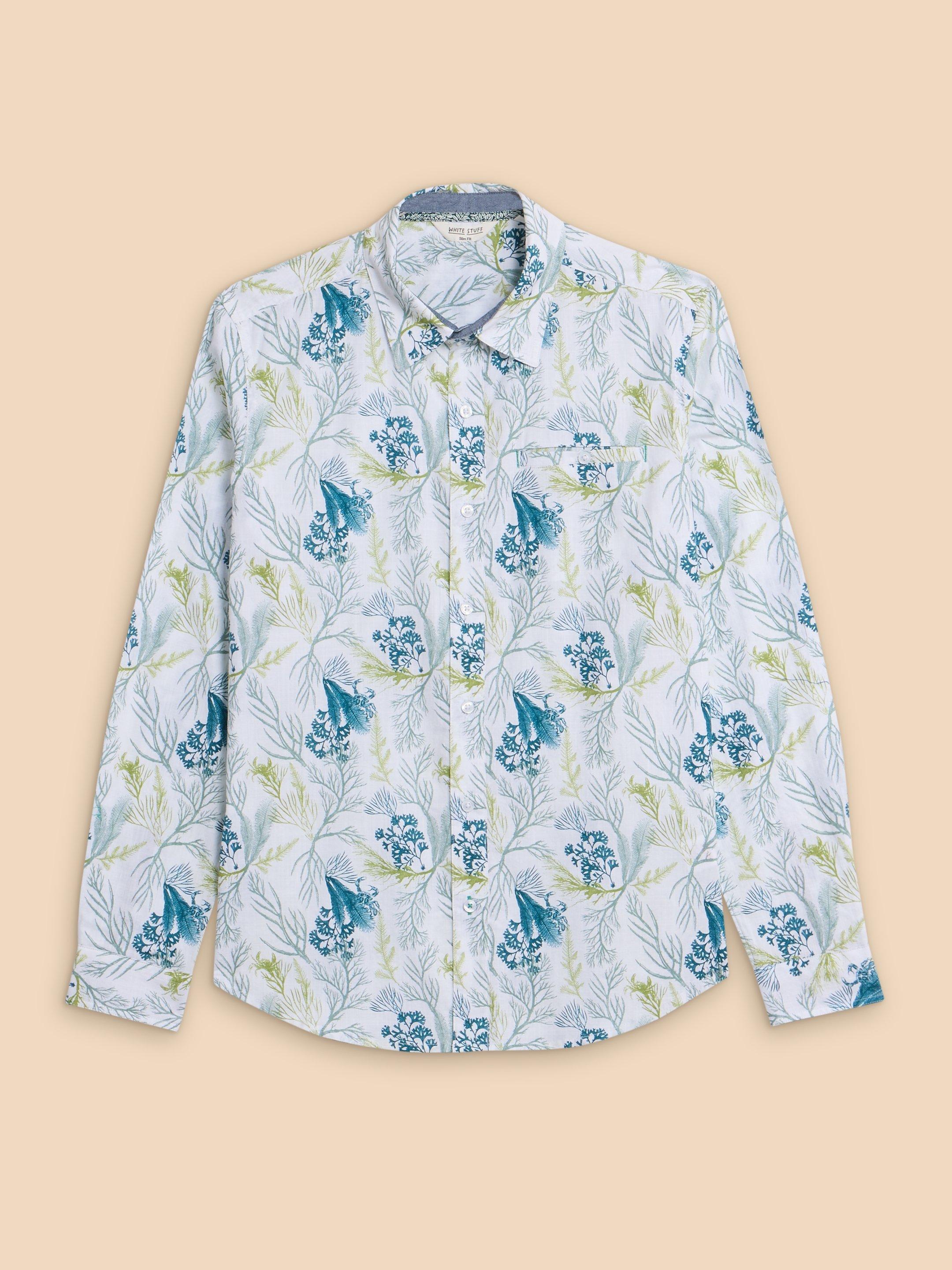 Crab Printed Shirt in WHITE PR - FLAT FRONT