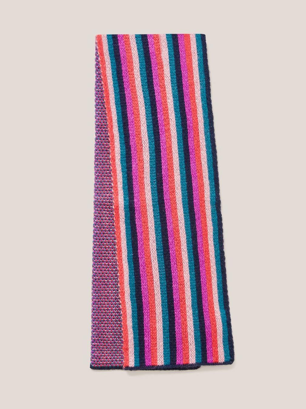 Multi Stripe Scarf in PINK MLT - FLAT BACK