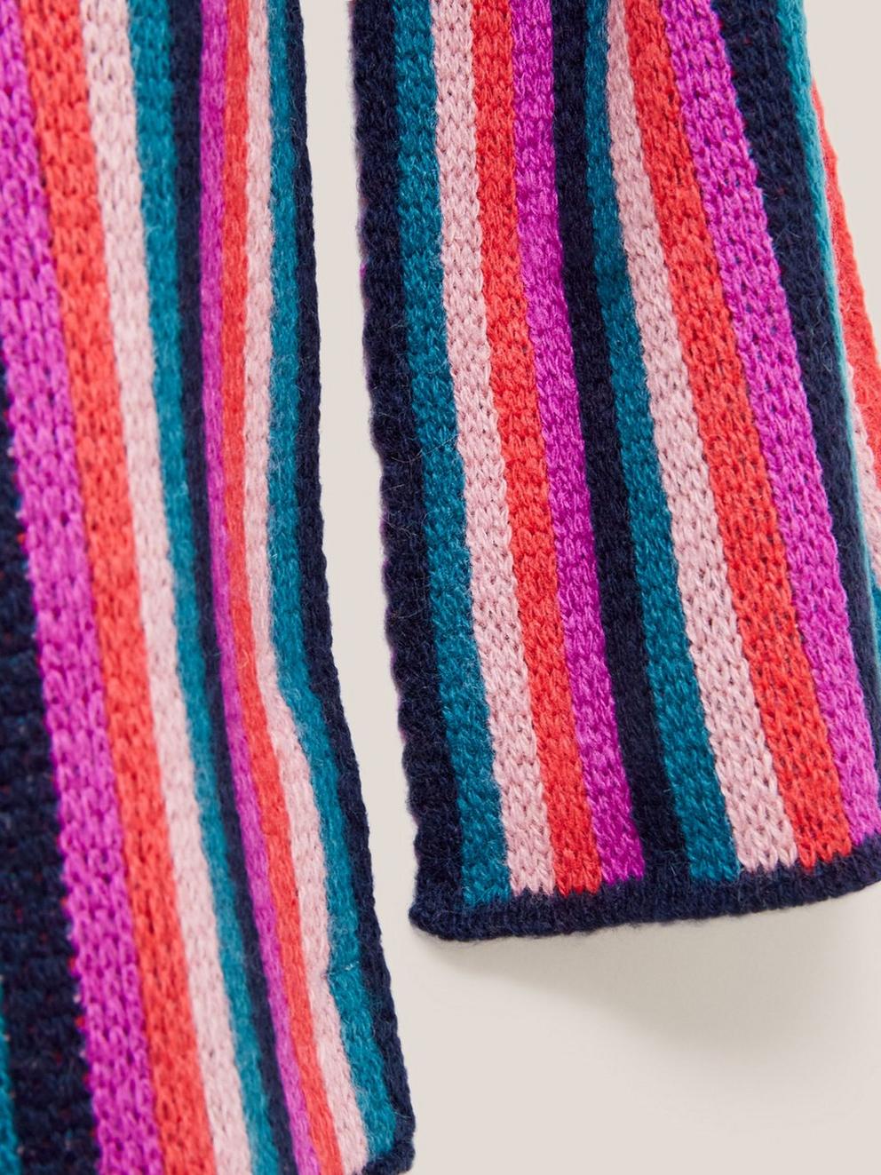 Multi Stripe Scarf in PINK MLT - FLAT DETAIL