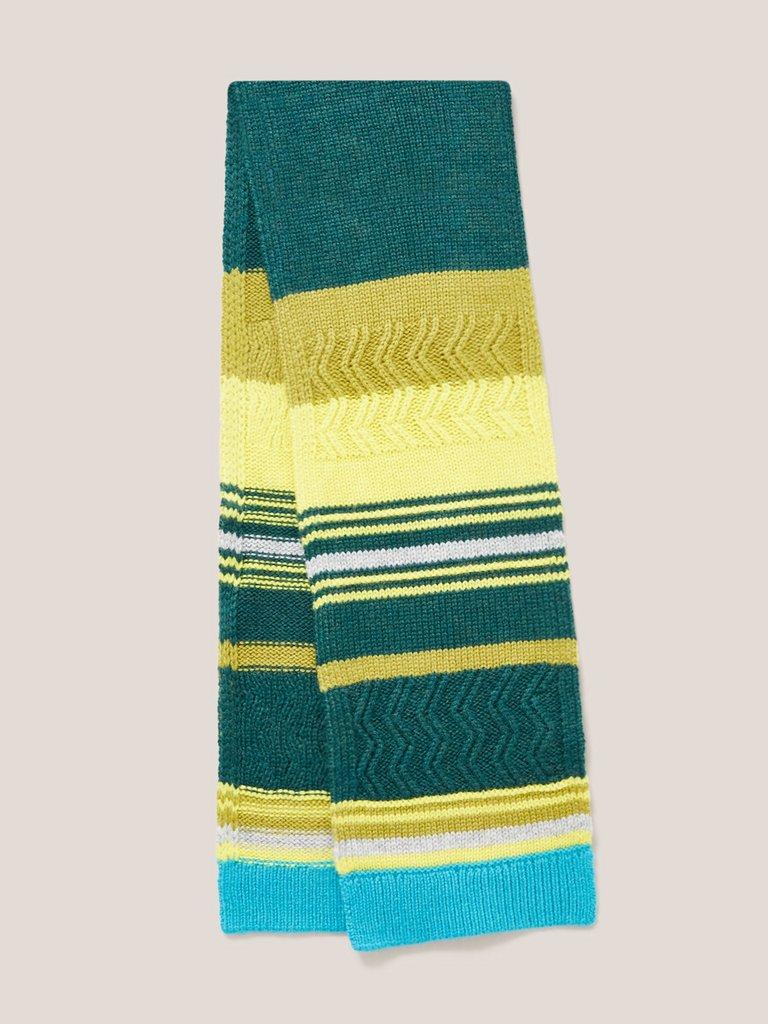 Stripe Scarf in GREEN MLT - FLAT BACK