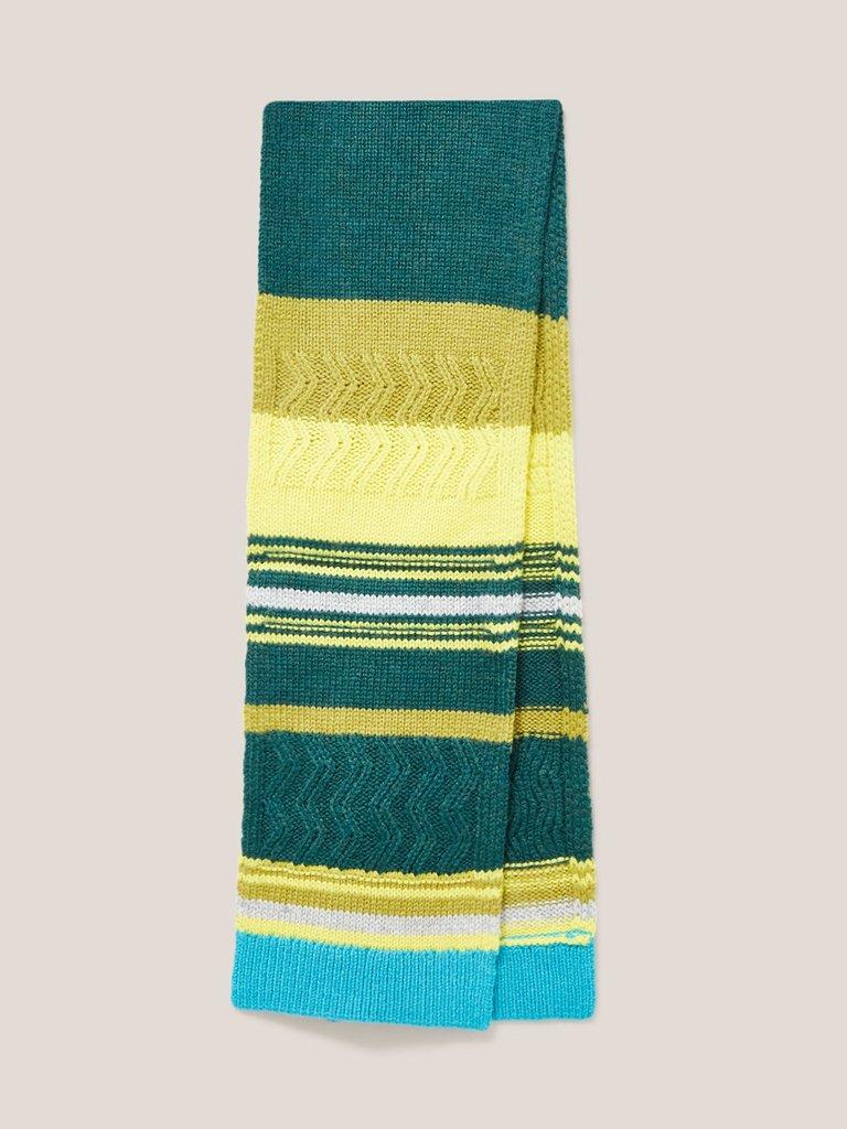 Stripe Scarf in GREEN MLT - FLAT FRONT