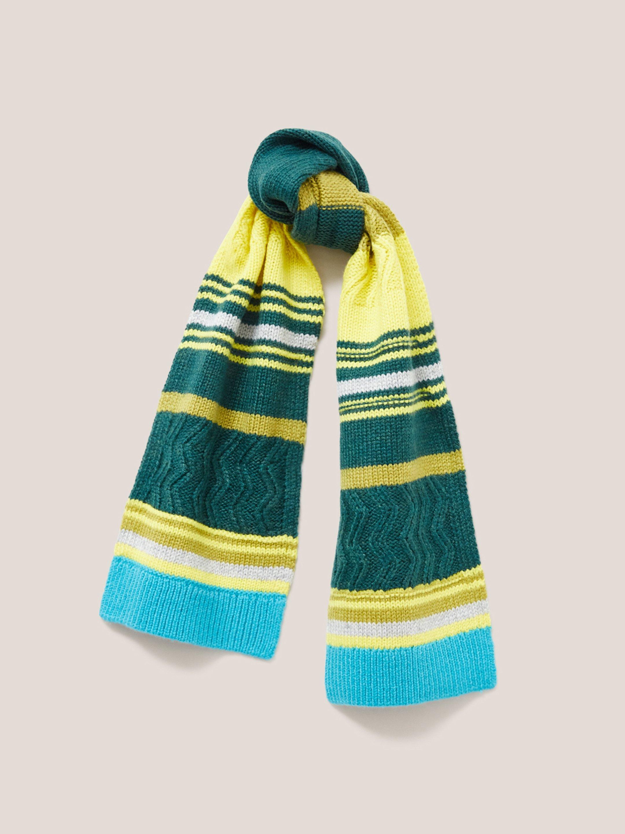 Stripe Scarf in GREEN MULTI | White Stuff