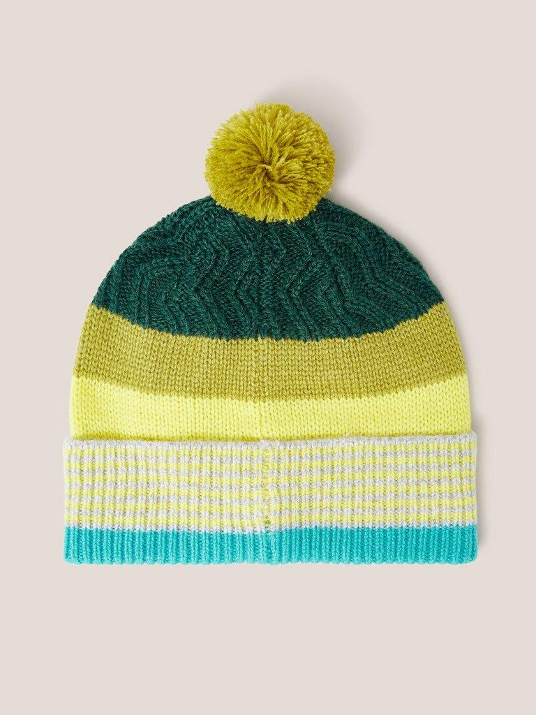 Stripe Hat in GREEN MLT - FLAT BACK