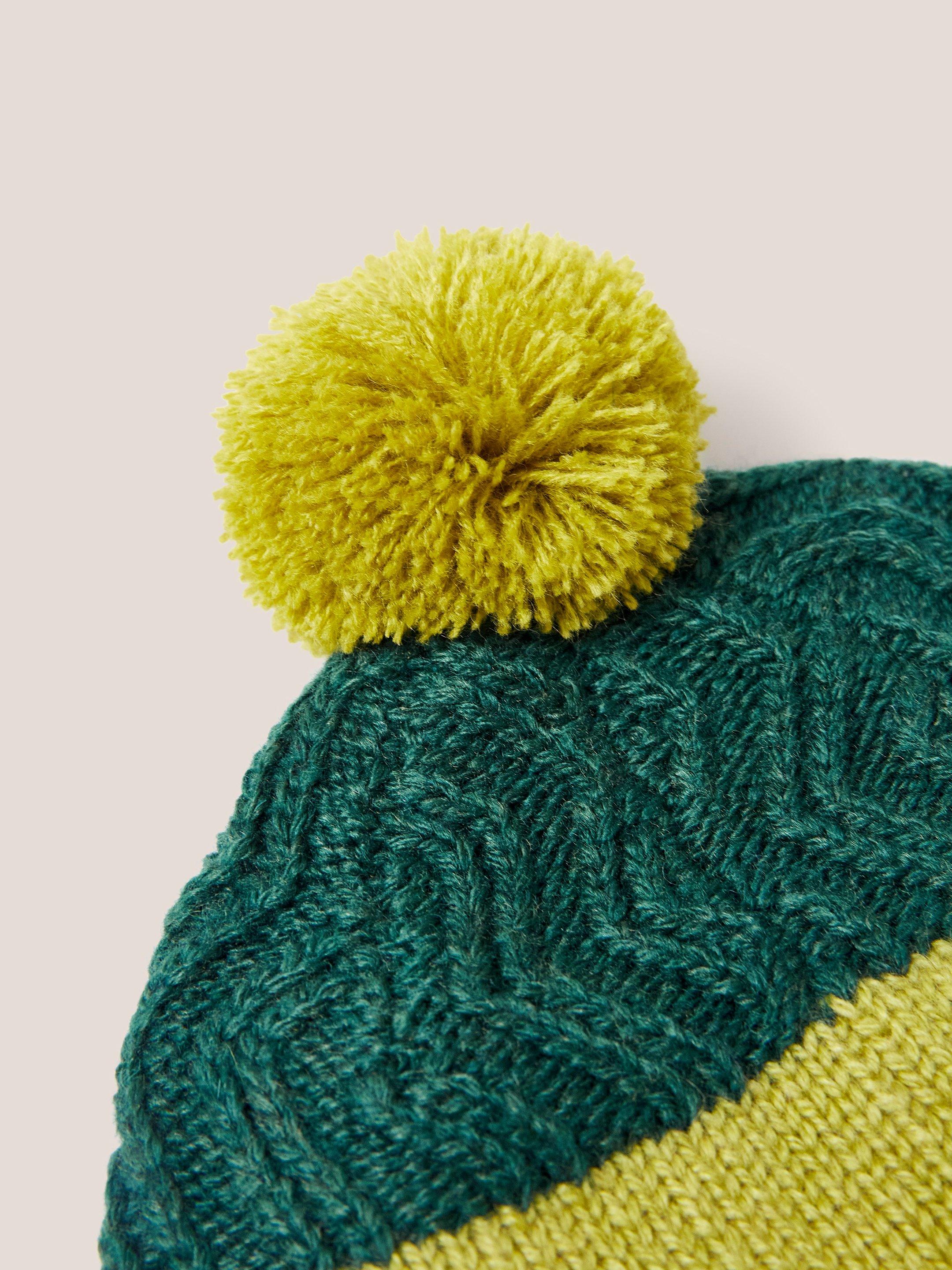 Stripe Hat in GREEN MLT - FLAT DETAIL