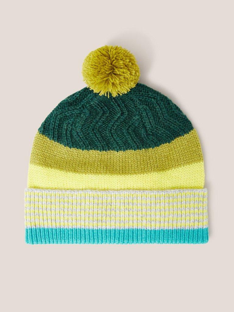 Stripe Hat in GREEN MLT - FLAT FRONT