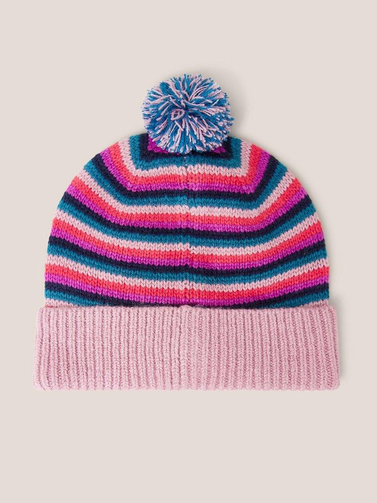 Multi Stripe Hat in PINK MLT - FLAT BACK