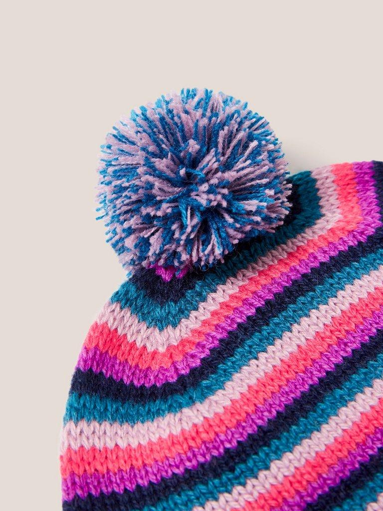 Multi Stripe Hat in PINK MLT - FLAT DETAIL