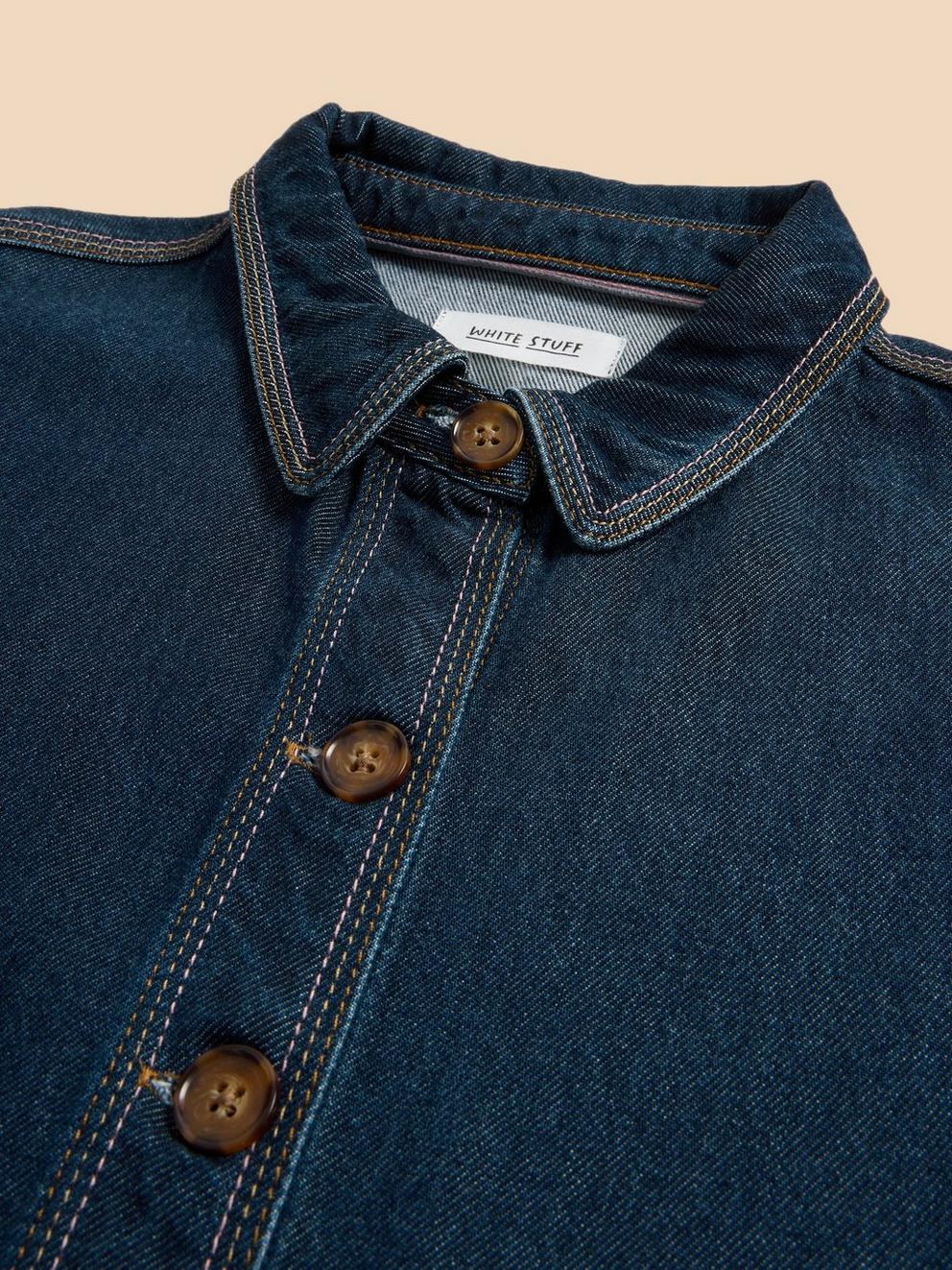 Kerry Denim Shirt in DK DENIM - FLAT DETAIL