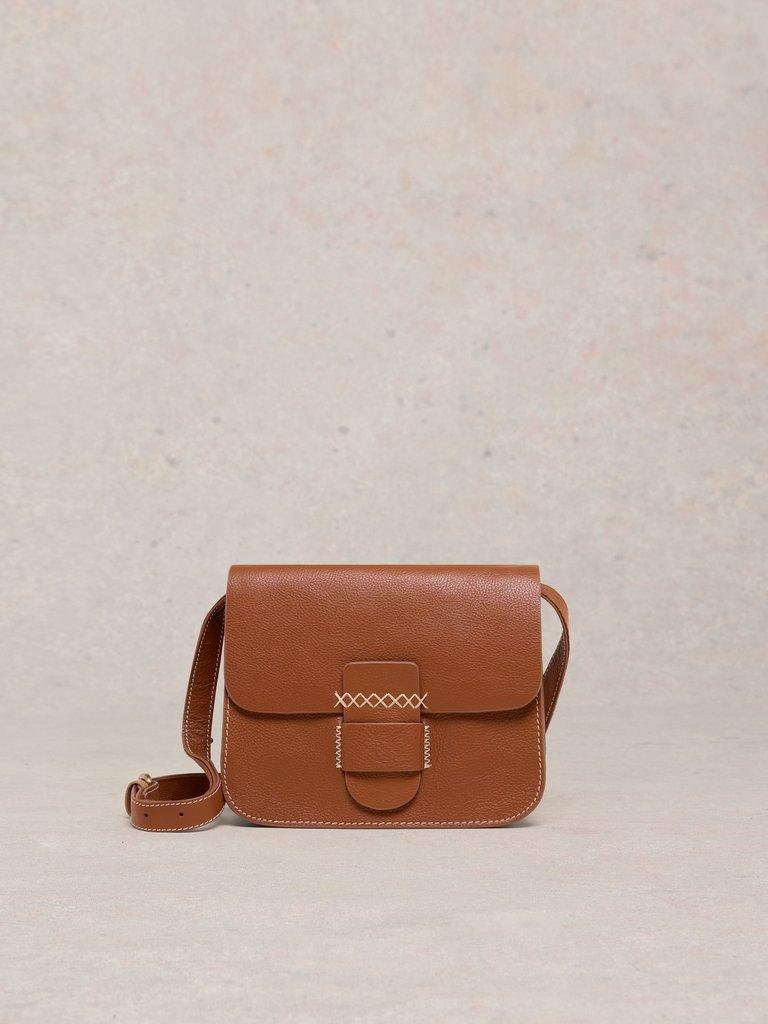 Evie Leather Satchel in MID TAN - LIFESTYLE
