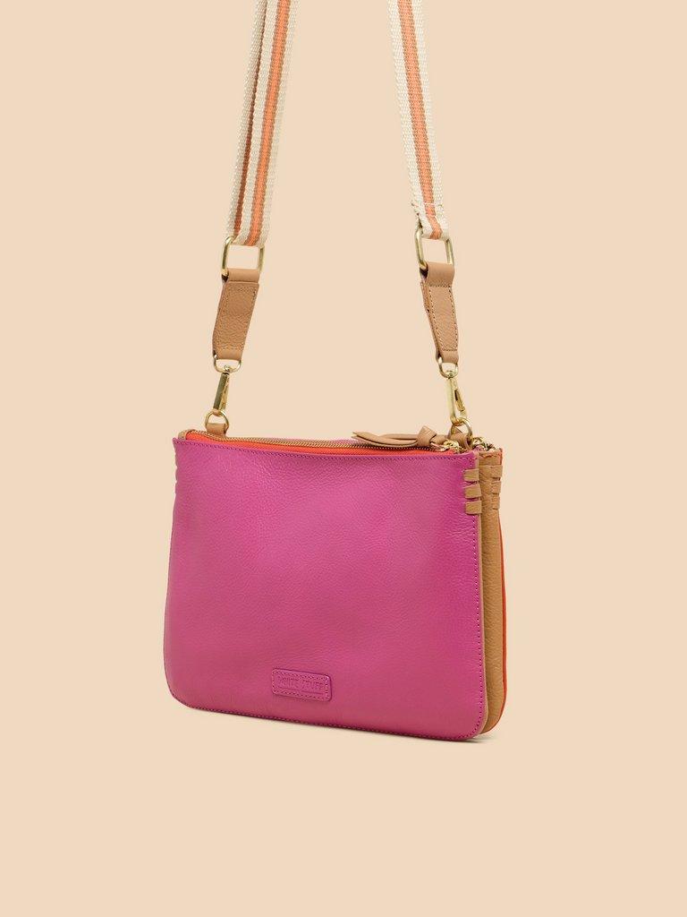 Convertible Leather Dual Pouch in ORANGE MULTI | White Stuff