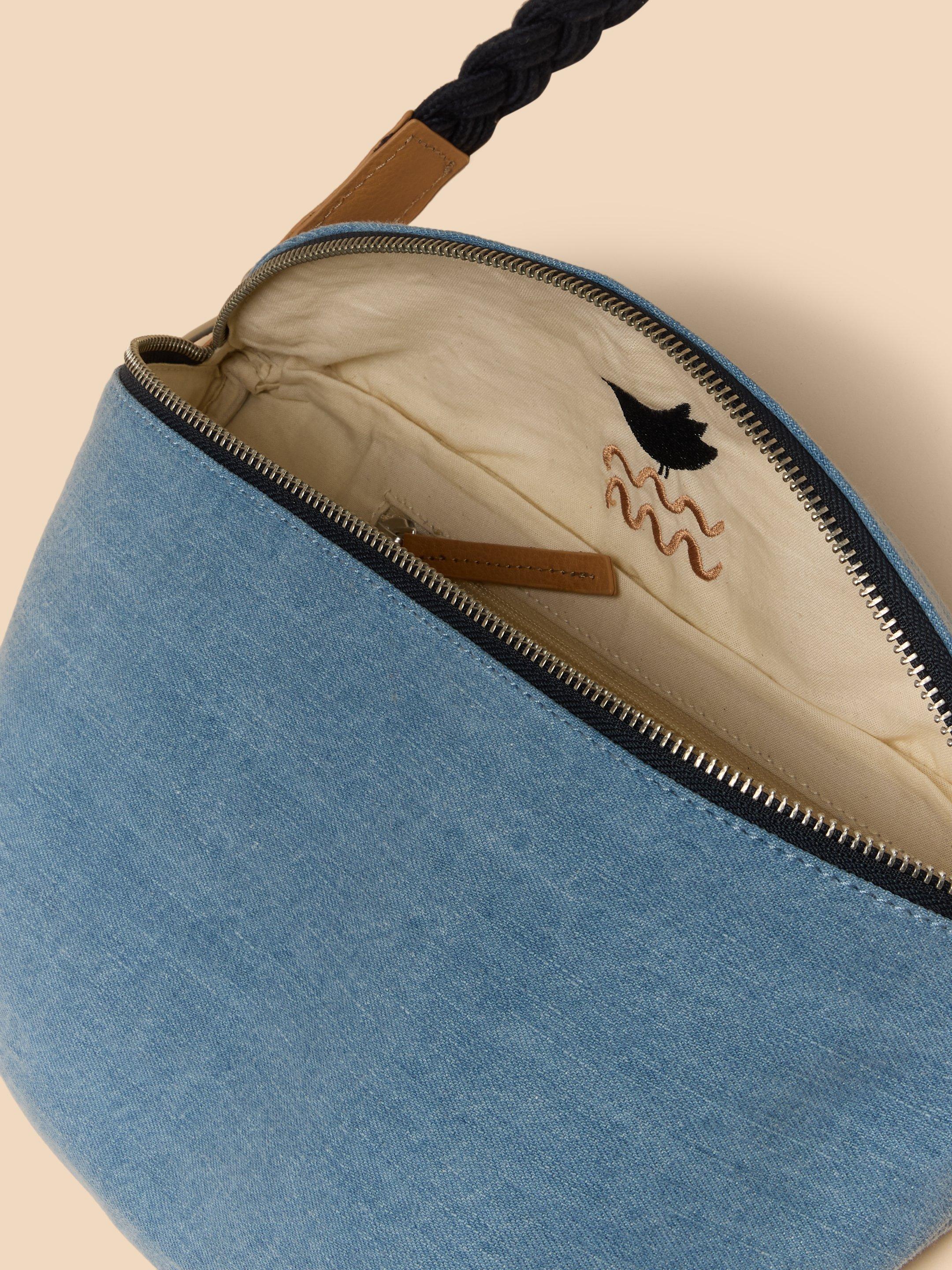 Sebby Canvas Sling Bag in CHAMB BLUE - FLAT DETAIL