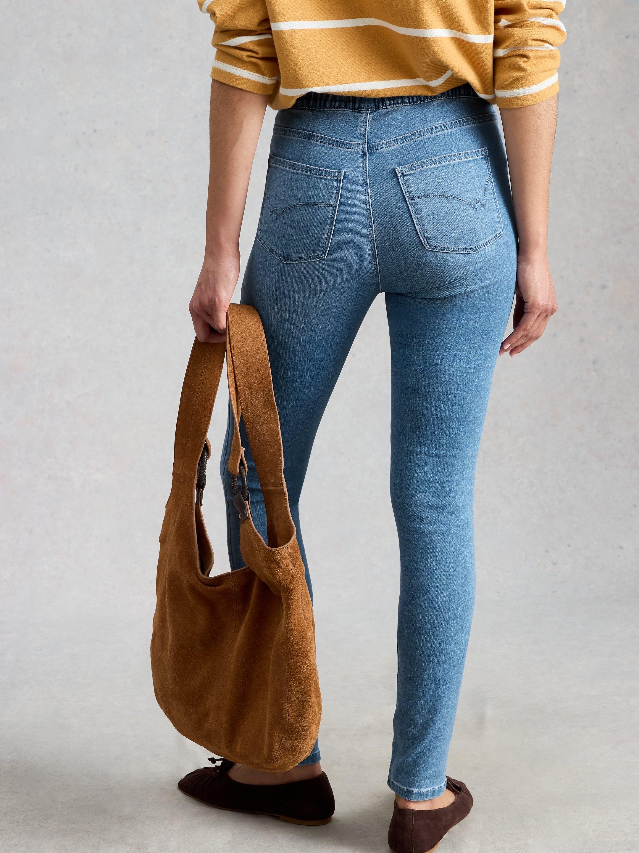 White Stuff Women's Janey Jeggings – Blue Denim, Skinny Fit, Stretch, Size 8