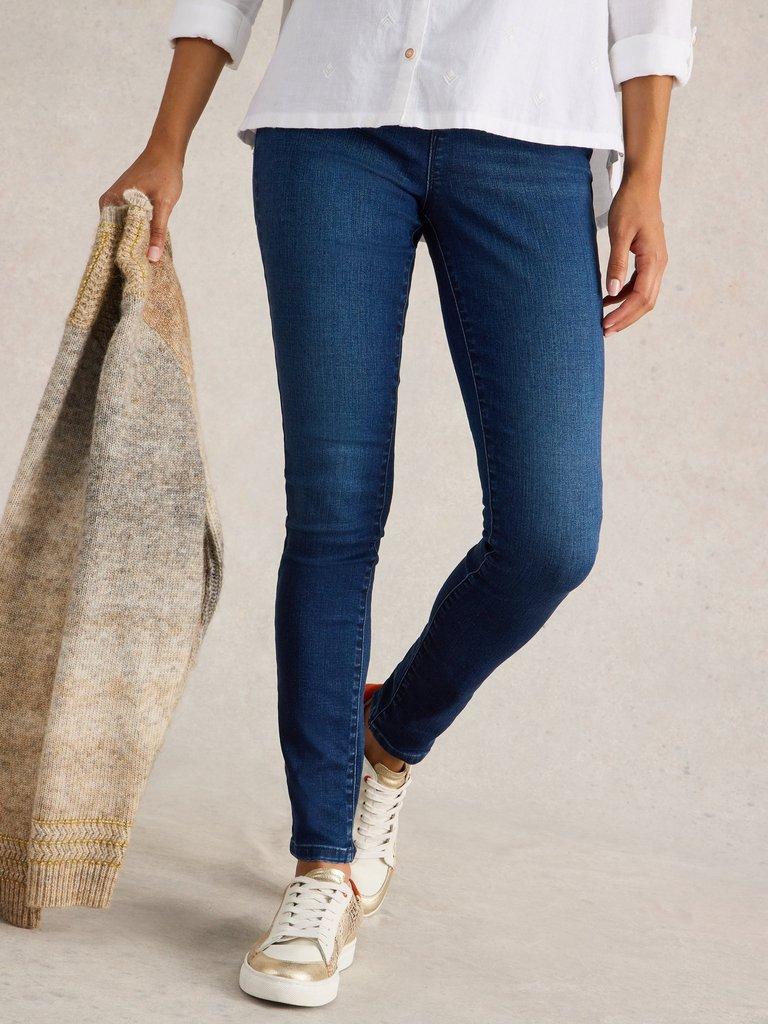 WHITE STUFF Janey Cotton Jeggings in Mid Denim