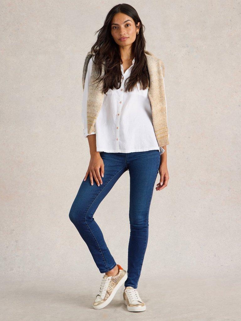 Buy online Mid Waist Denim Jegging from Jeans & jeggings for Women