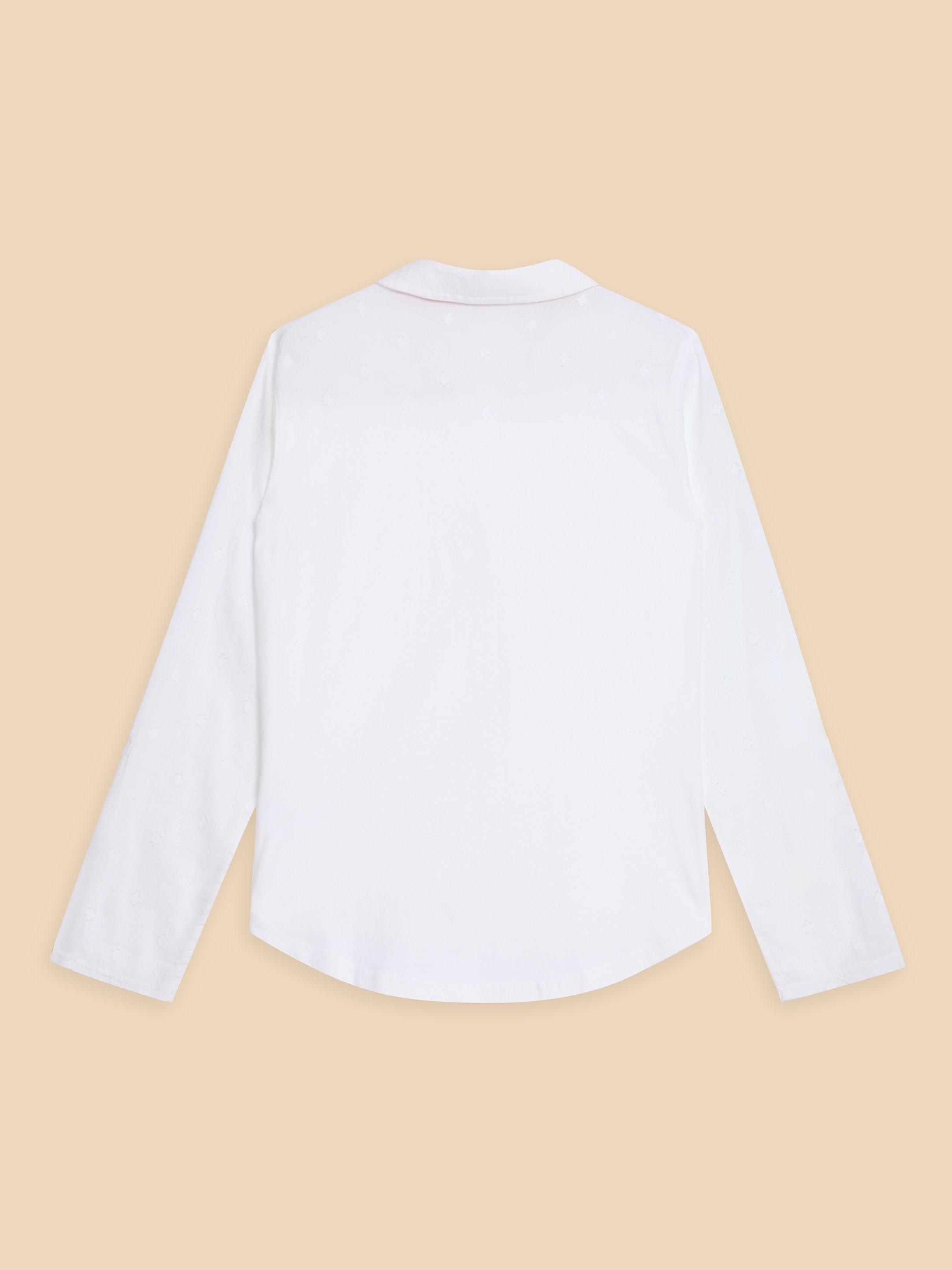 ANNIE MIX JERSEY SHIRT in PALE IVORY - FLAT BACK