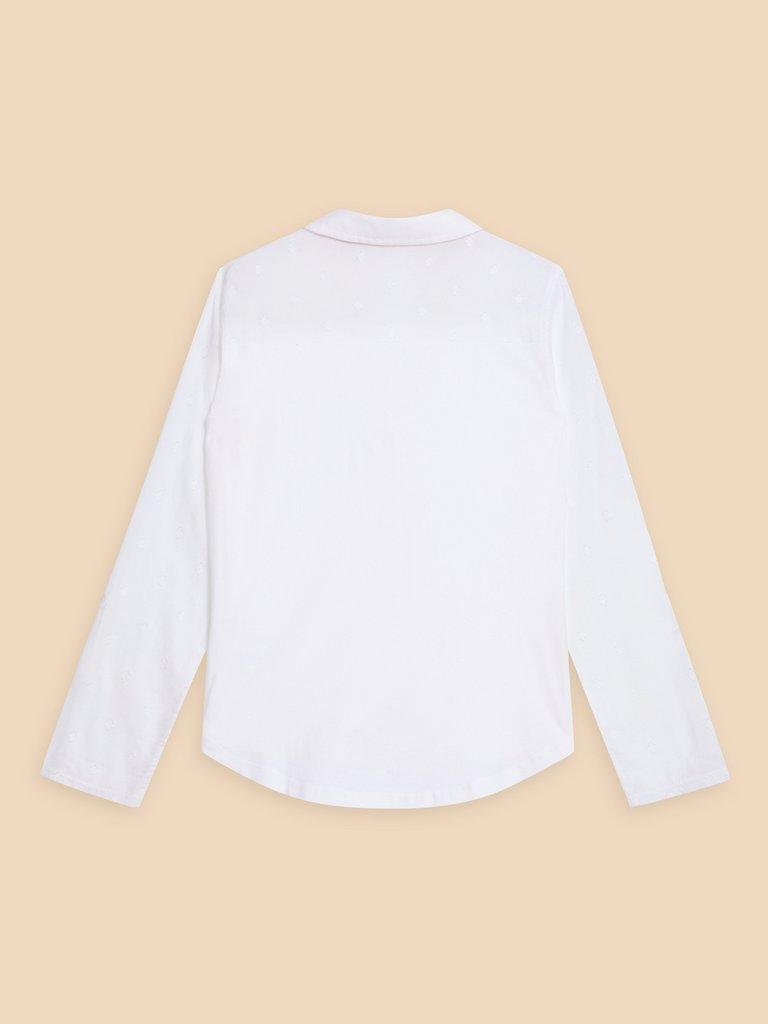 ANNIE JERSEY COTTON SHIRT in PALE IVORY - FLAT BACK