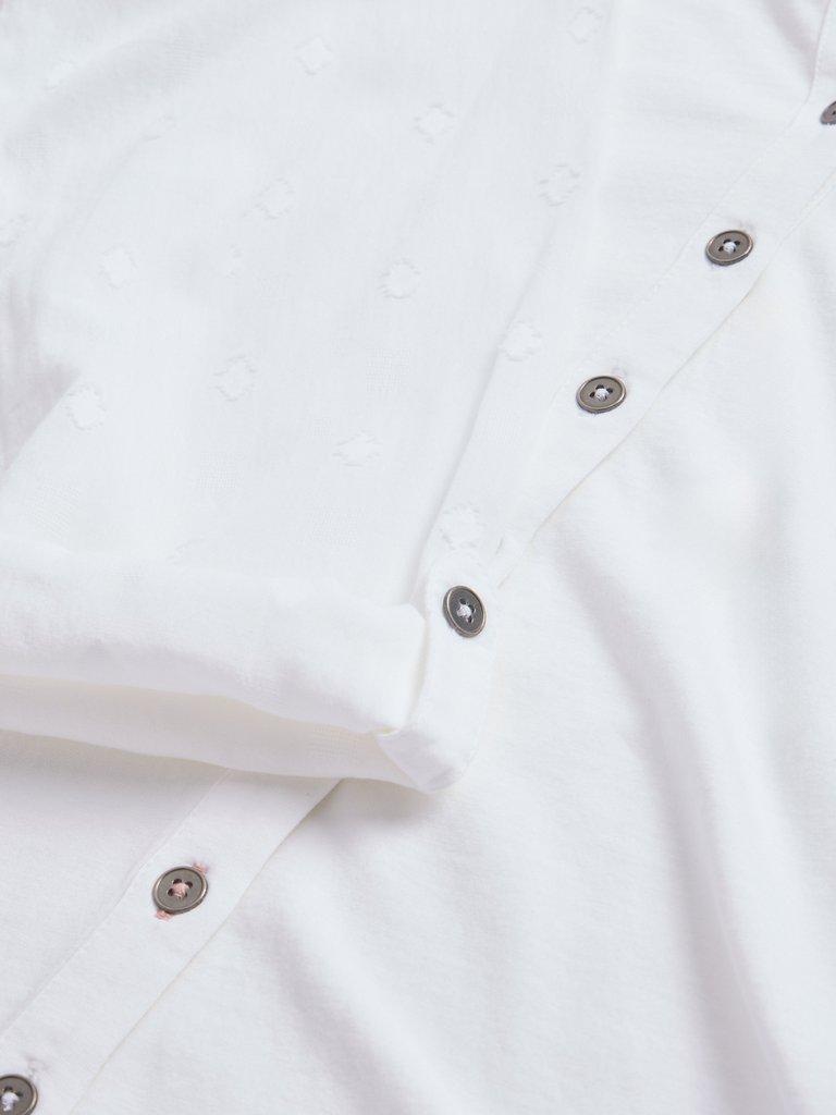 ANNIE JERSEY COTTON SHIRT in PALE IVORY - FLAT DETAIL