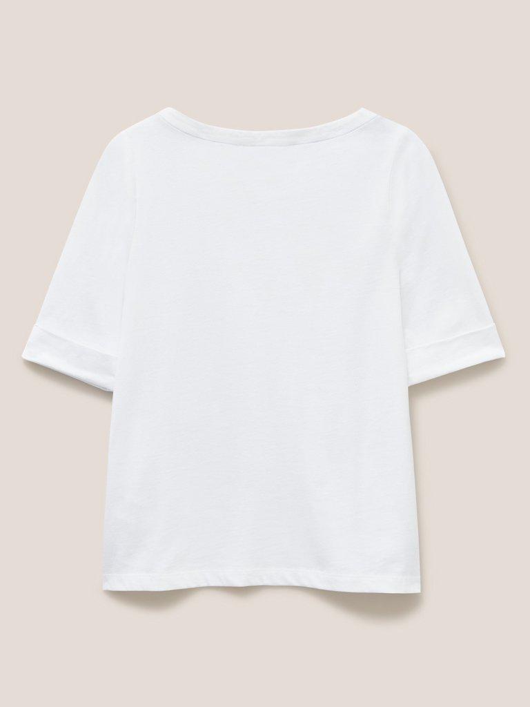 SYDNEY BOAT NECK TOP in BRIL WHITE - FLAT BACK