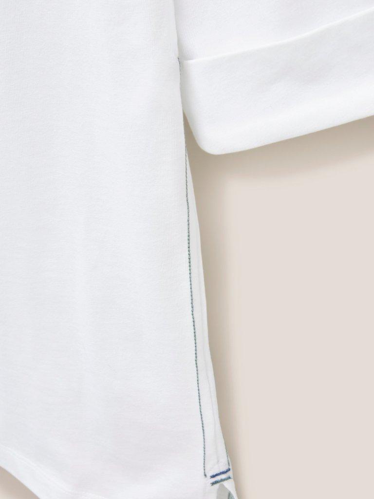 SYDNEY BOAT NECK TOP in BRIL WHITE - FLAT DETAIL