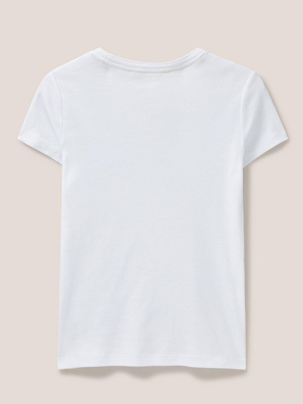 AIDA CAP SLEEVE TEE in BRIL WHITE - FLAT BACK