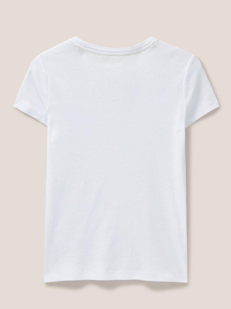 AIDA CAP SLEEVE TEE in BRIL WHITE - FLAT BACK