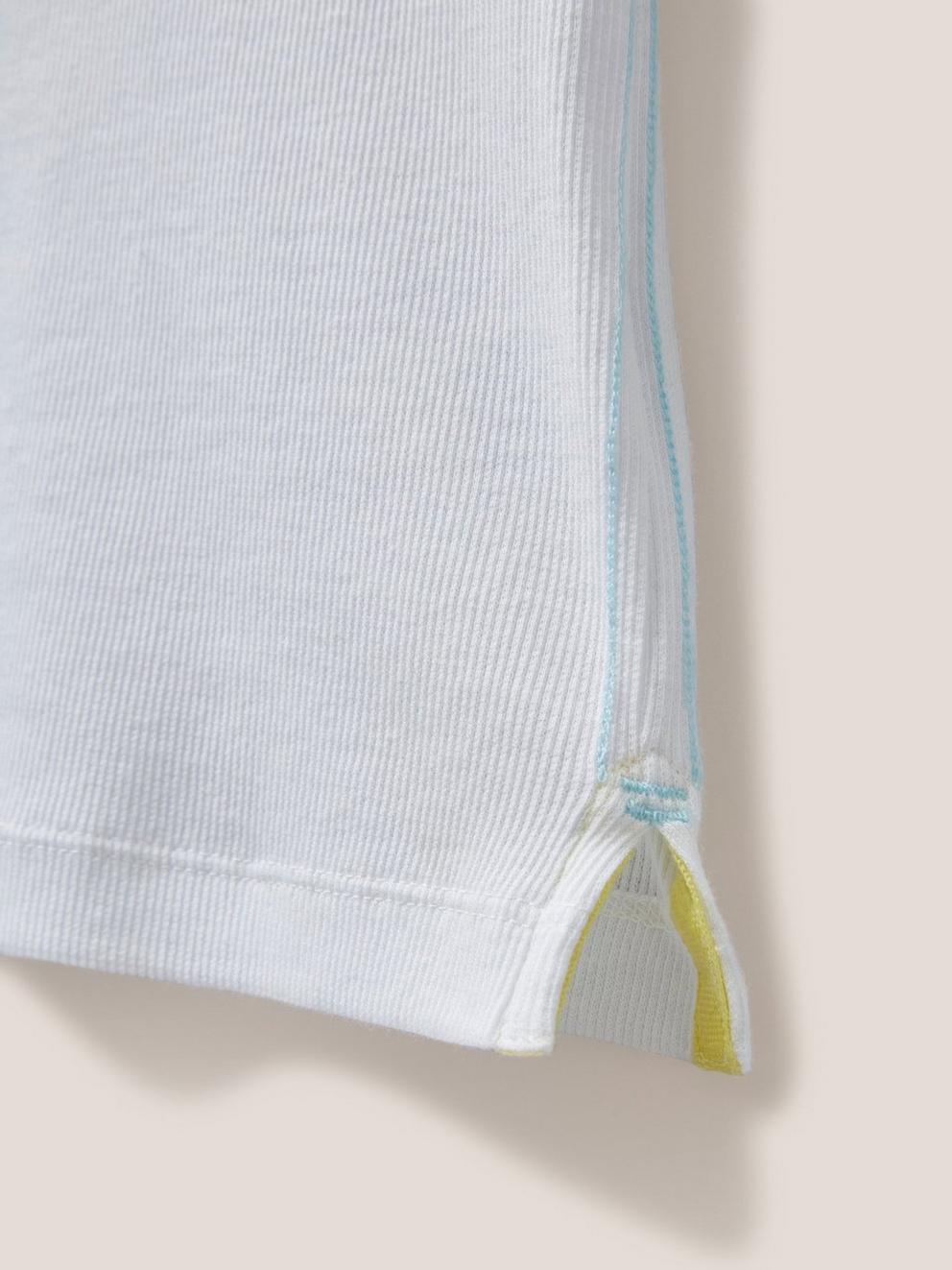 AIDA CAP SLEEVE TEE in BRIL WHITE - FLAT DETAIL