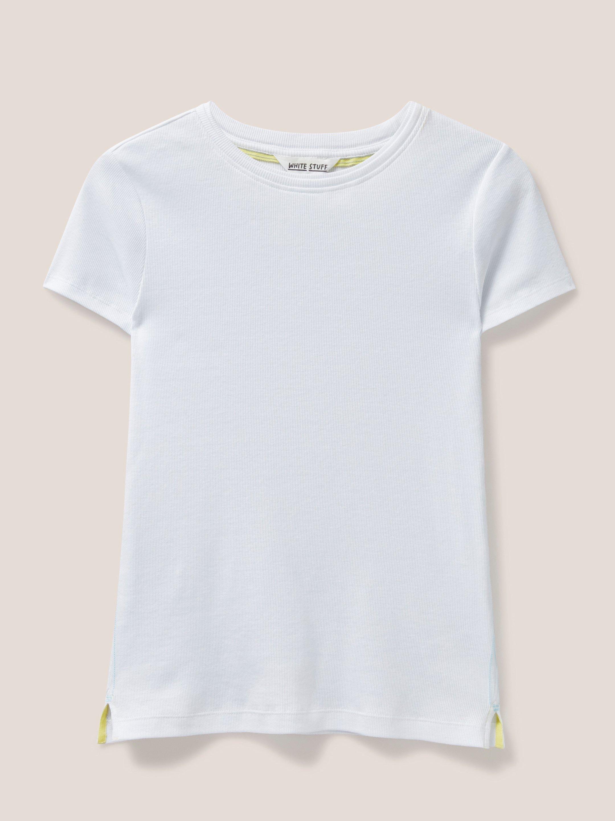 AIDA CAP SLEEVE TEE in BRIL WHITE - FLAT FRONT