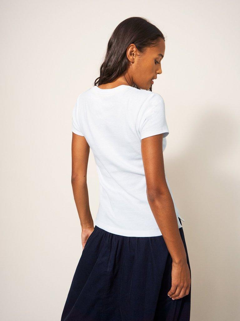 AIDA CAP SLEEVE TEE in BRIL WHITE - MODEL BACK