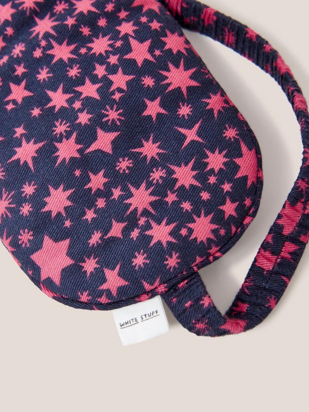 Printed Reversible Eye Mask in NAVY MULTI - FLAT DETAIL