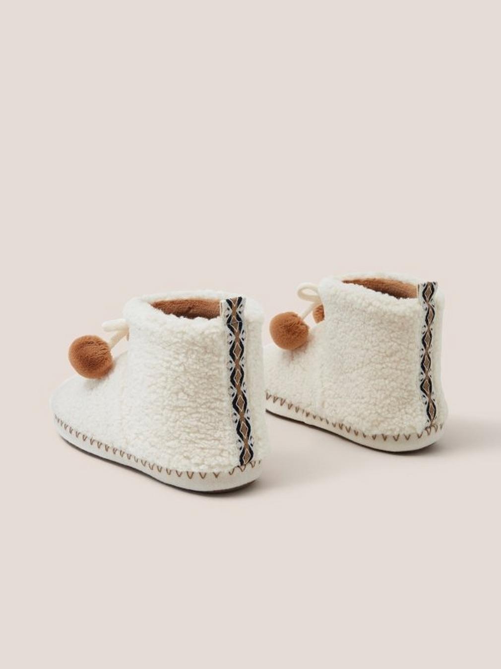 Borg Slipper Bootie in LGT NAT - FLAT BACK