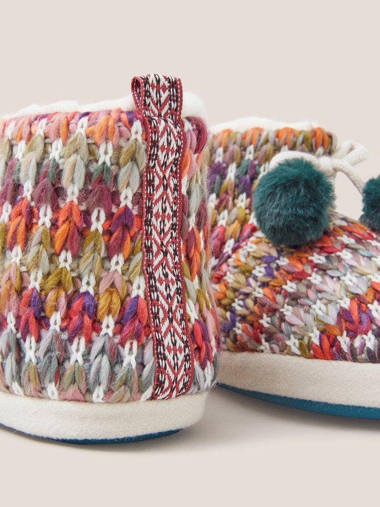 Knitted Slipper Bootie in NATURAL MULTI White Stuff