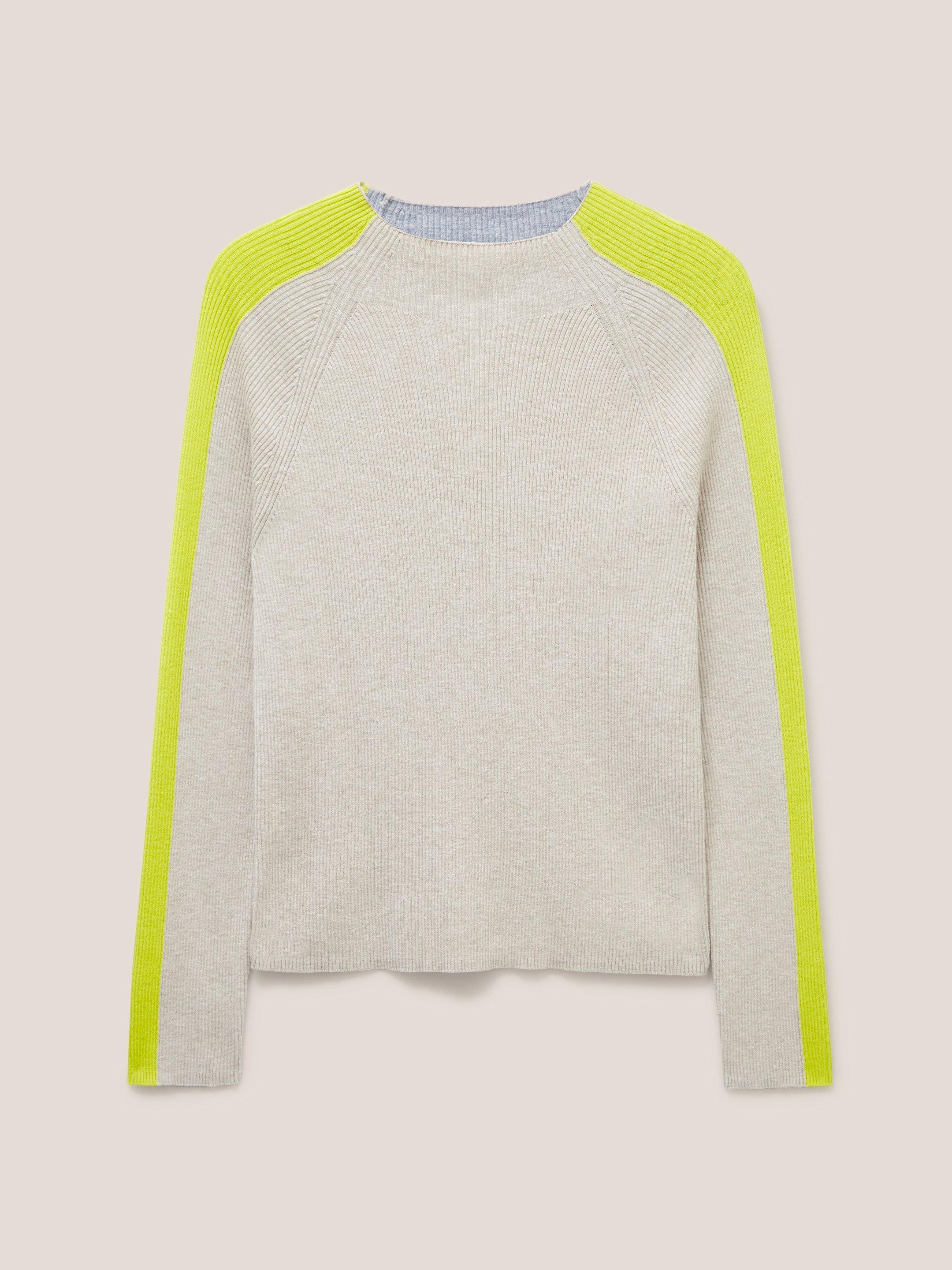 POP RIB HIGH NECK JUMPER in NATURAL MULTI White Stuff