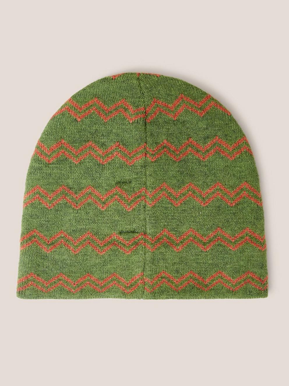 Fox Mask Hat in GREEN MLT - FLAT BACK