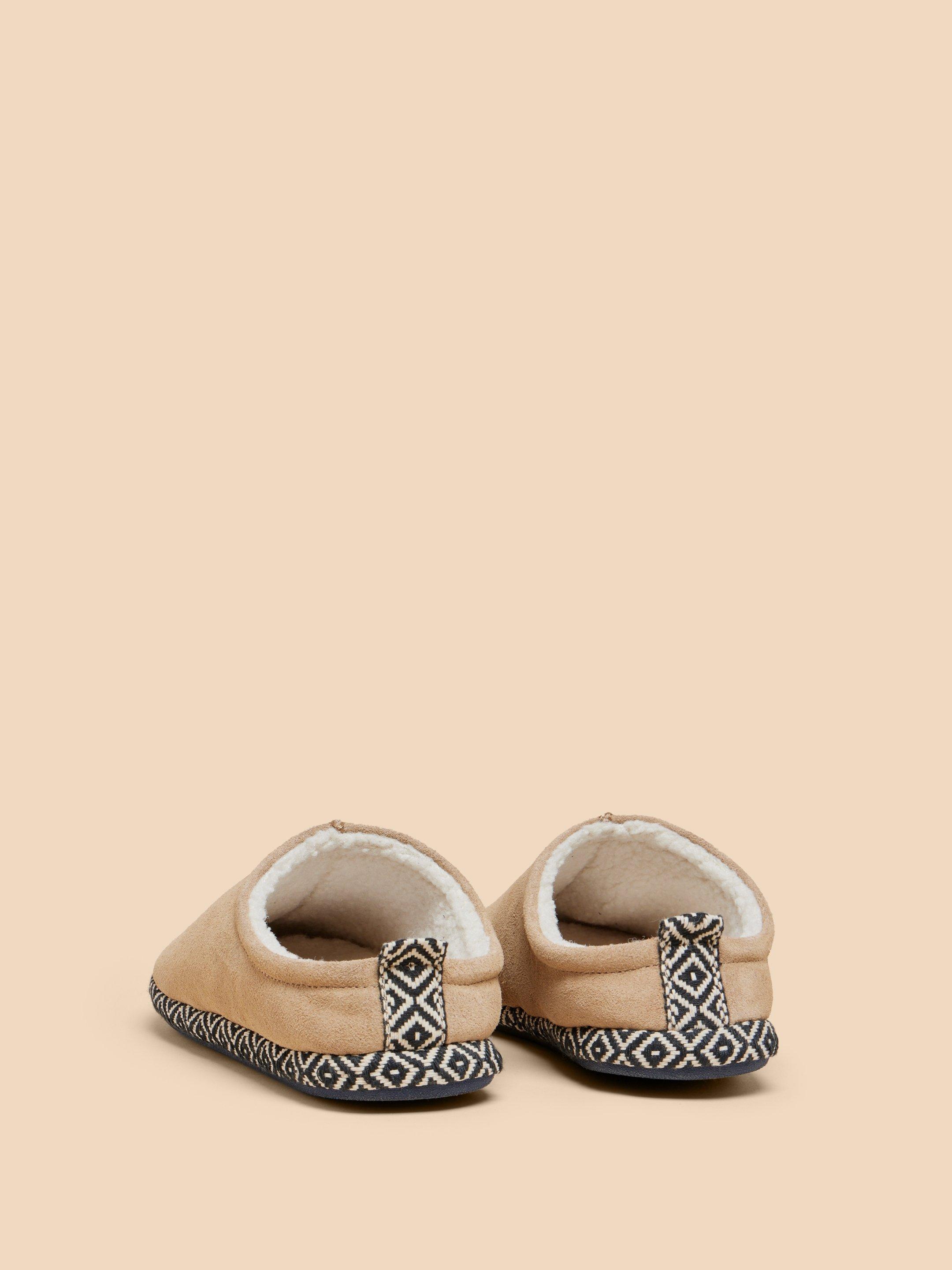 Suede Borg Mule Slipper in LIGHT TAN White Stuff