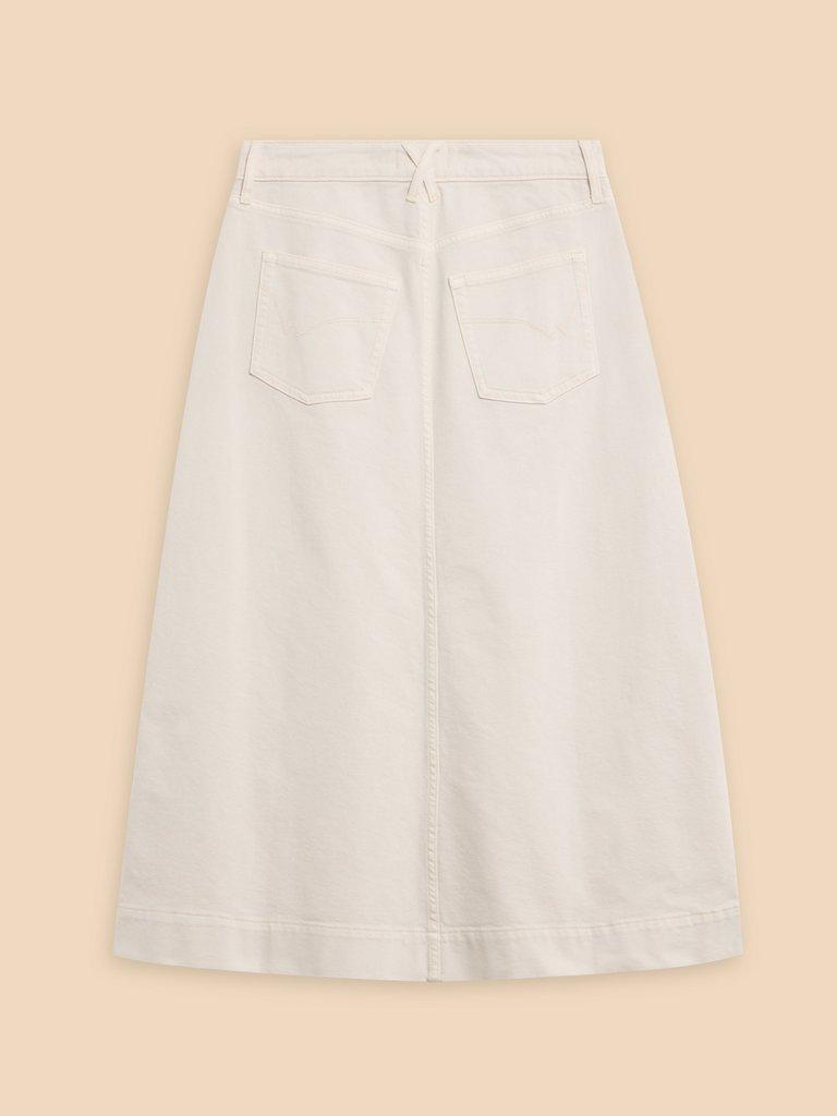 Allie Denim Midi Skirt in LGT NAT - FLAT BACK