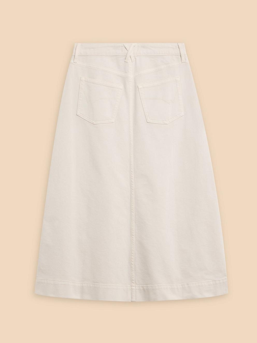 Allie Denim Midi Skirt in LGT NAT - FLAT BACK