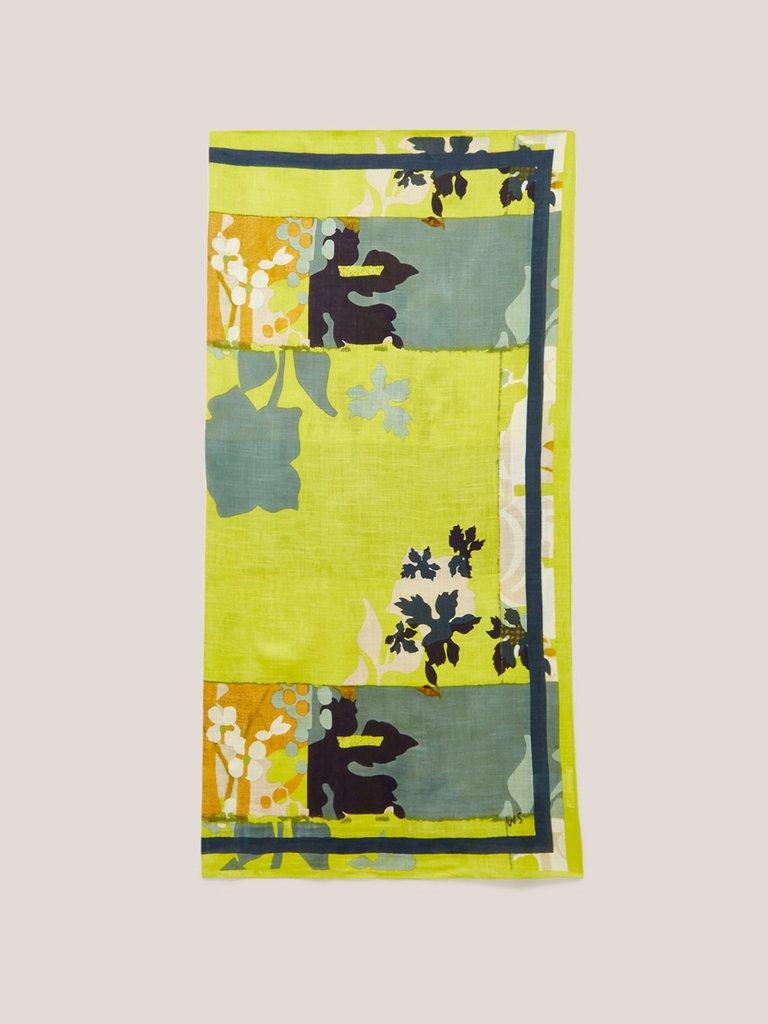Sakura Print Square Scarf in MID CHART - FLAT FRONT