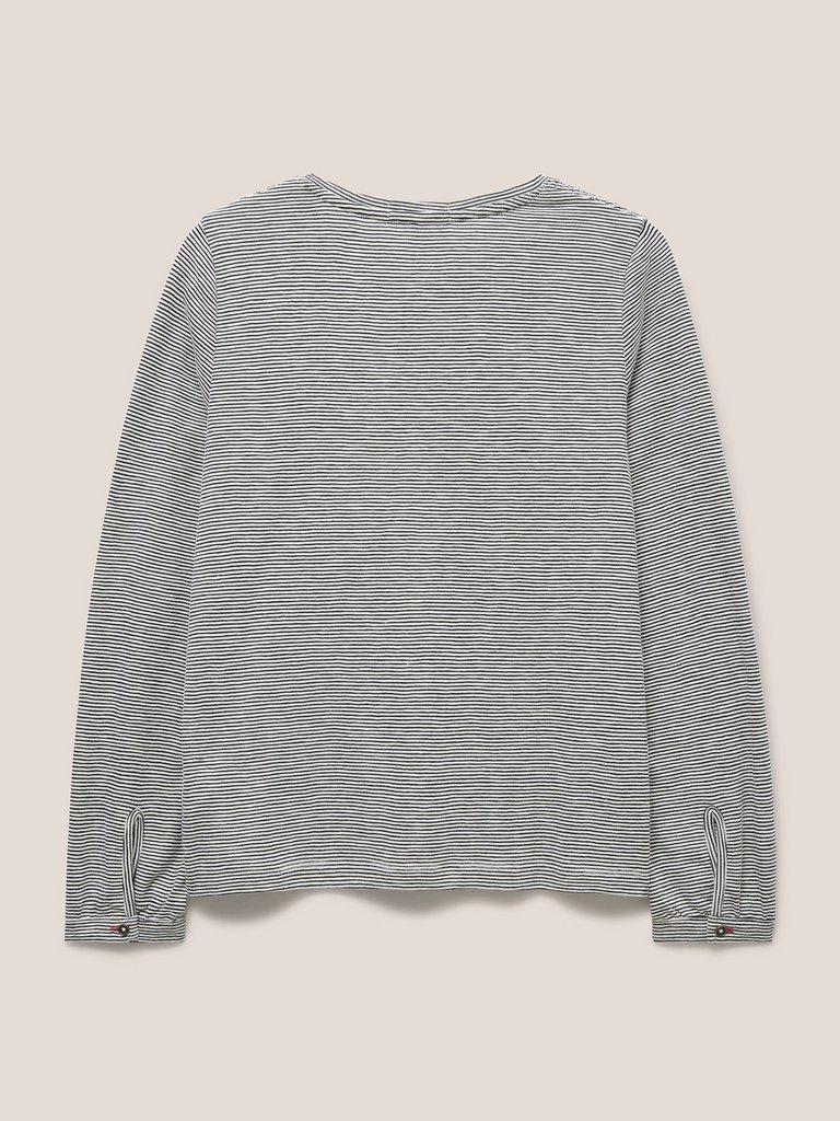 ANA SMOCK SHOULDER TOP in BLK MLT - FLAT BACK