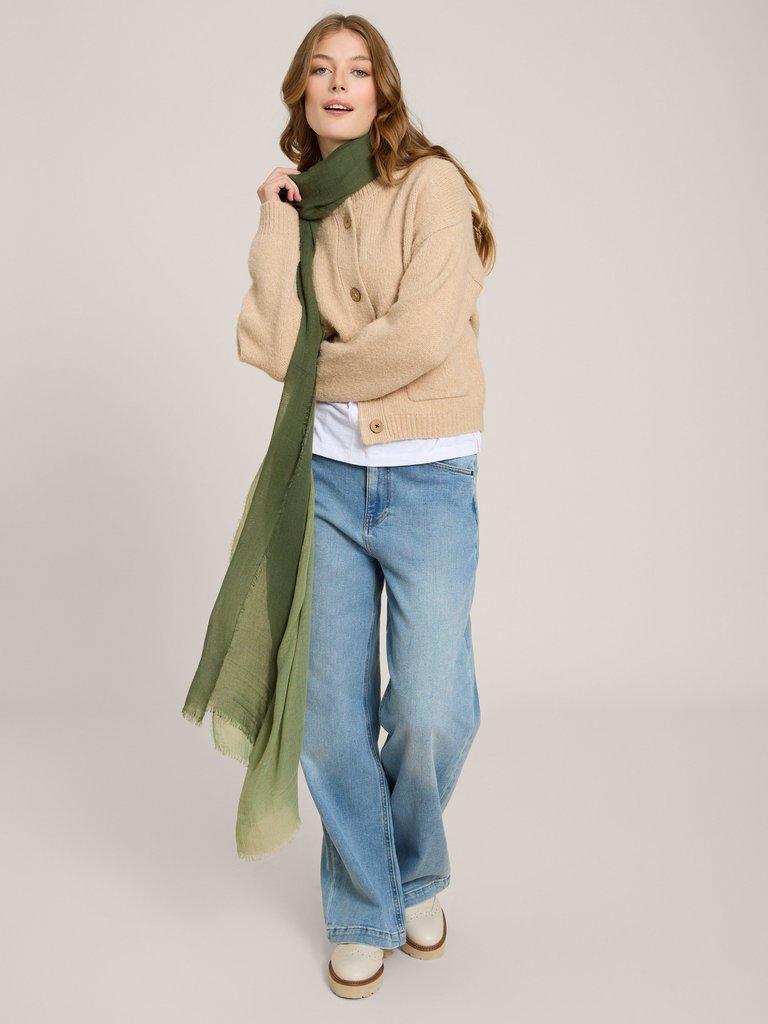 Penny Plain Oversized Scarf in MID GREEN - LIFESTYLE
