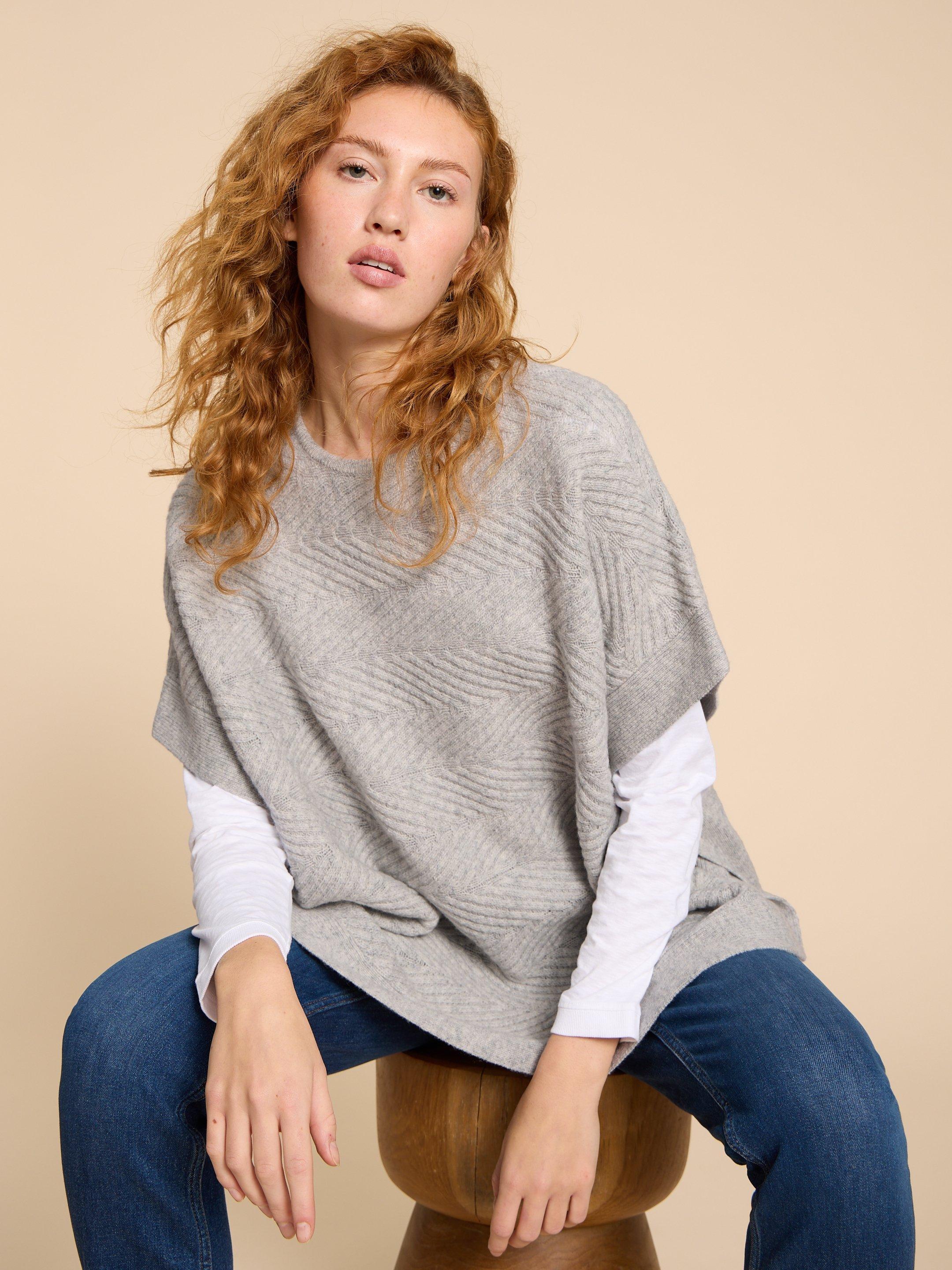 Grey Poncho Sweater