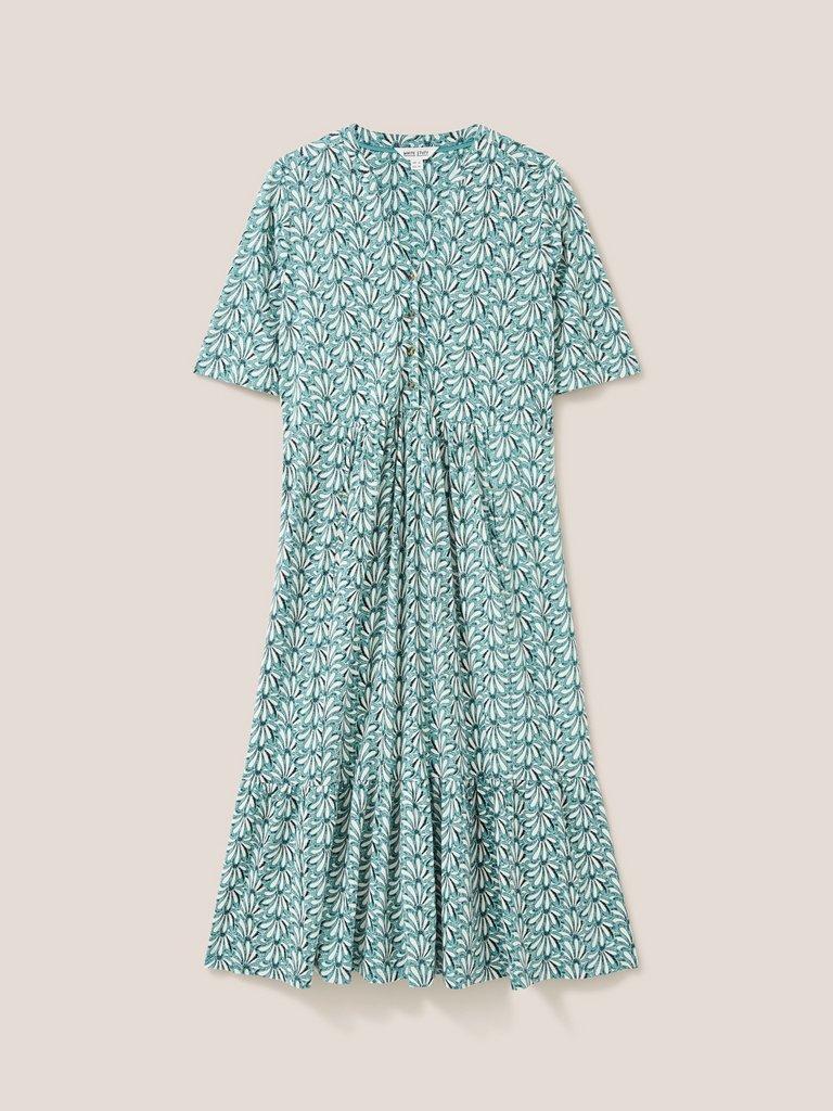 Naya Midi Jersey Dress in TEAL PRINT | White Stuff