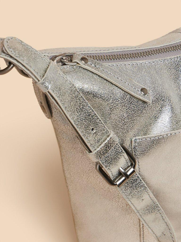 Fern Soft Leather Crossbody in SLV TN MET - FLAT DETAIL