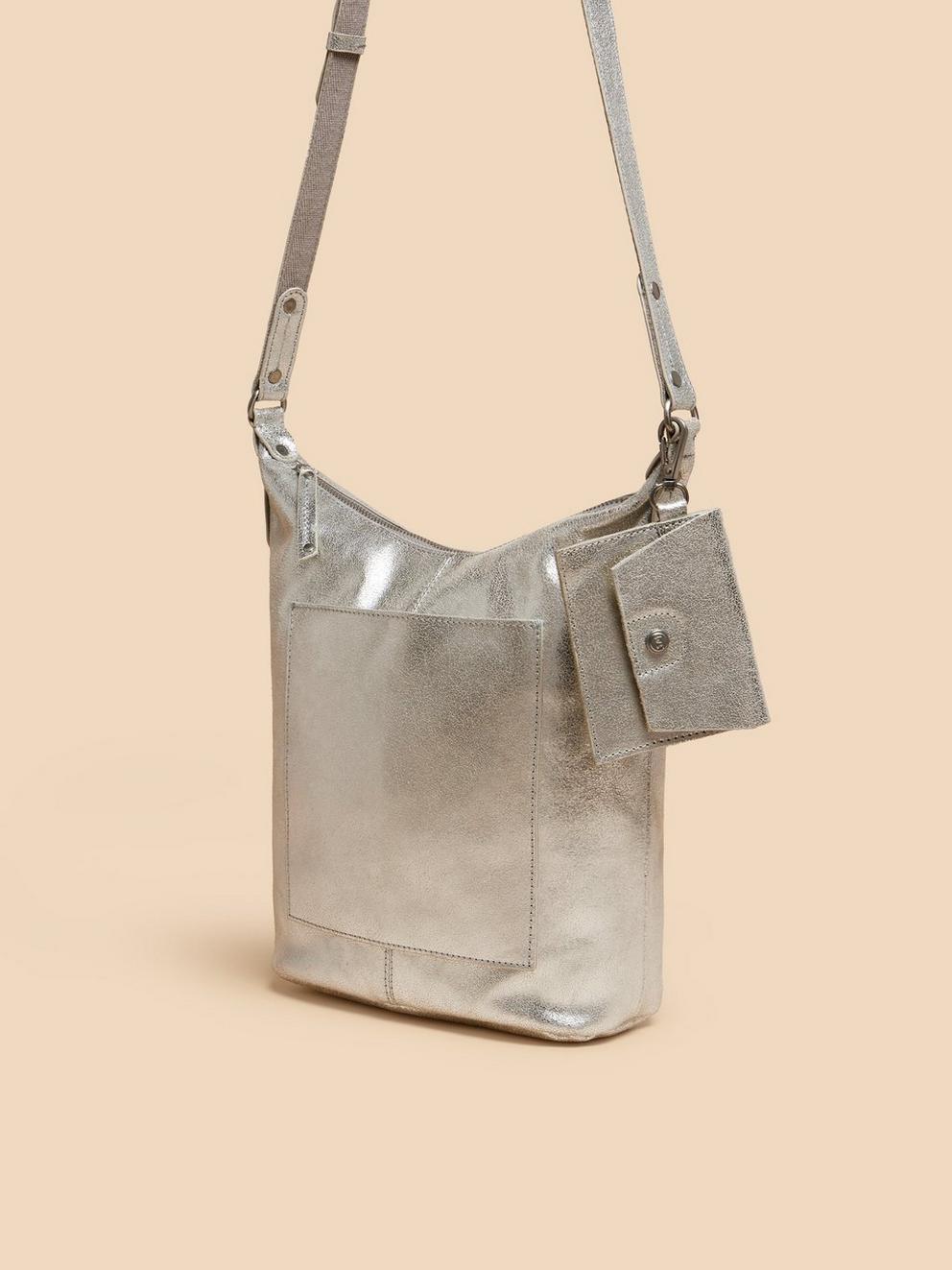 Fern Soft Leather Crossbody in SLV TN MET - FLAT FRONT