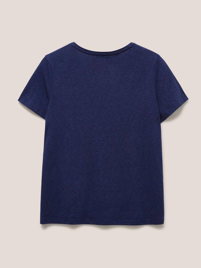 CASSIE SHORT SLEEVE TEE in DARK NAVY - FLAT BACK